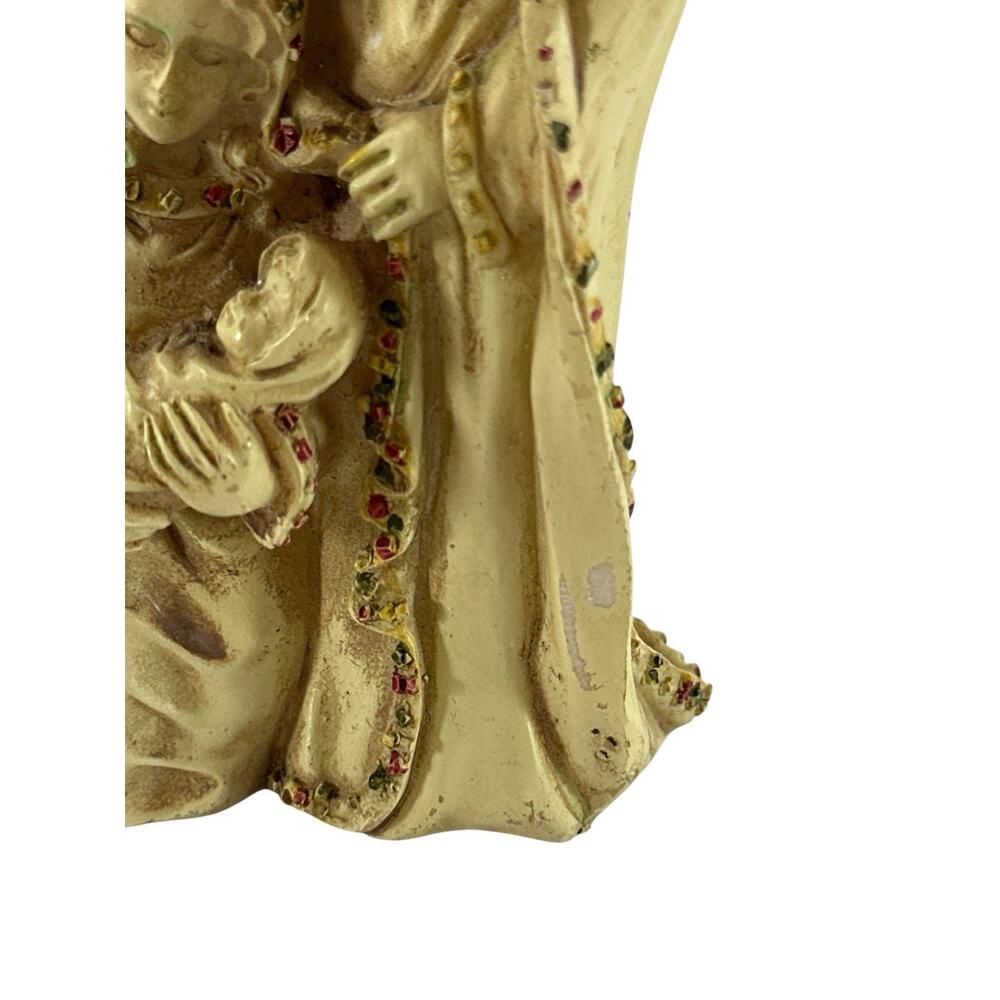 Vintage Holy Family Figurine Mary Joseph Baby Jesus Jeweled Look 5” - Picture 8 of 8